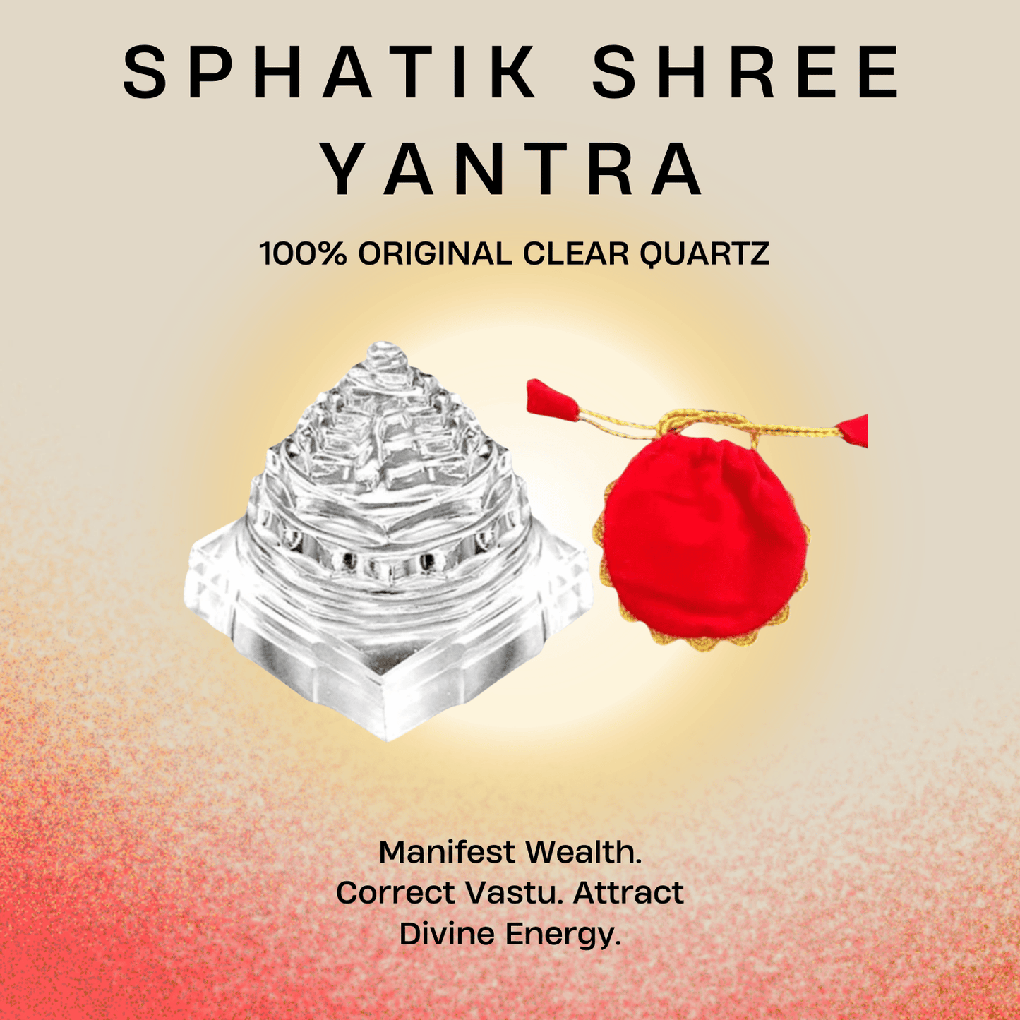 Sphatik Crystal Shree Yantra (Mahalakshmi Yantra for Wealth, Health and Prosperity)
