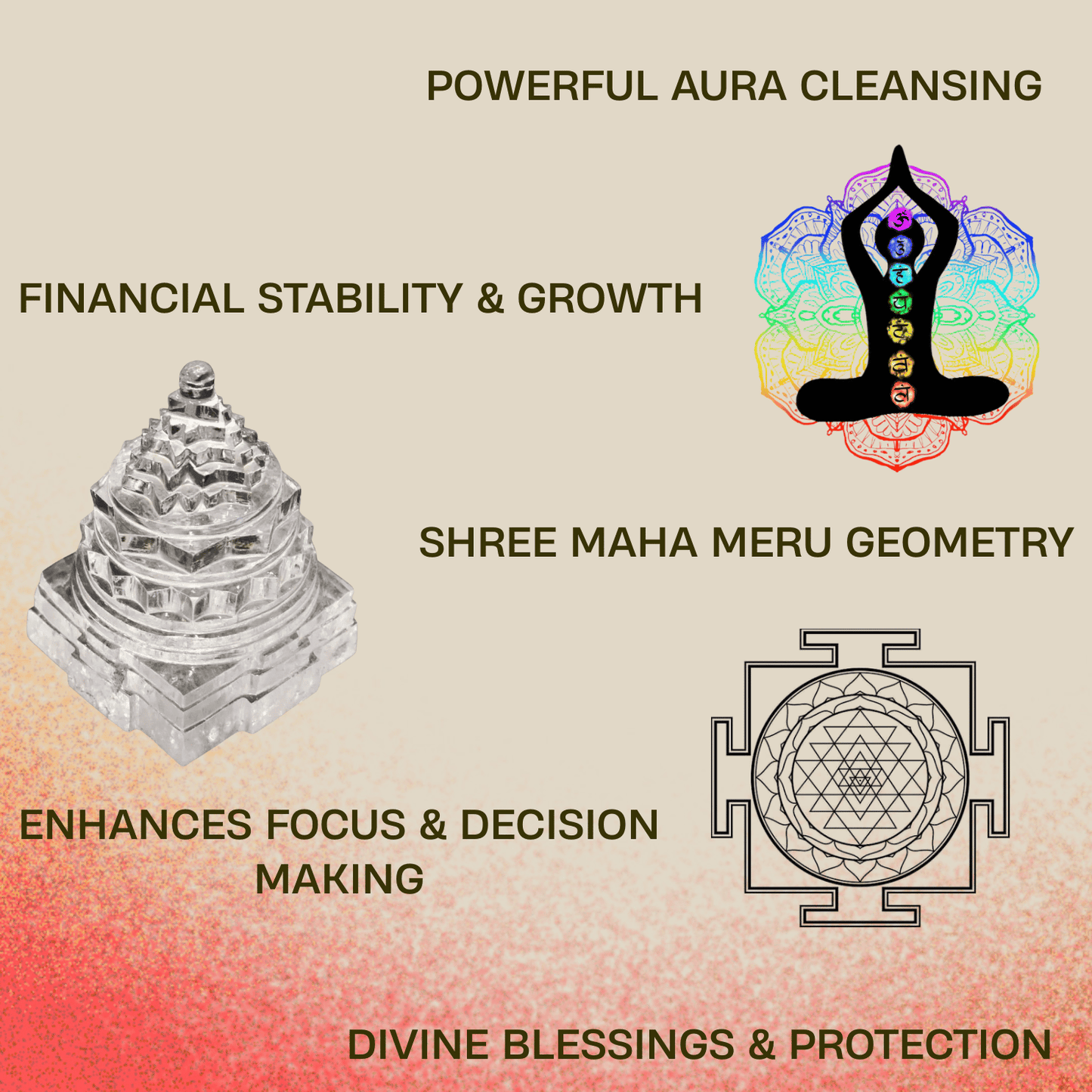 Sphatik Crystal Shree Yantra (Mahalakshmi Yantra for Wealth, Health and Prosperity)